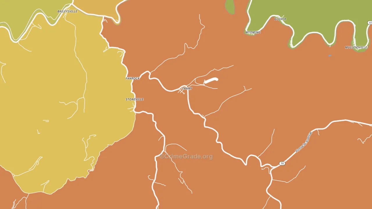 24834, WV Map of Drug-Related Crime Rates