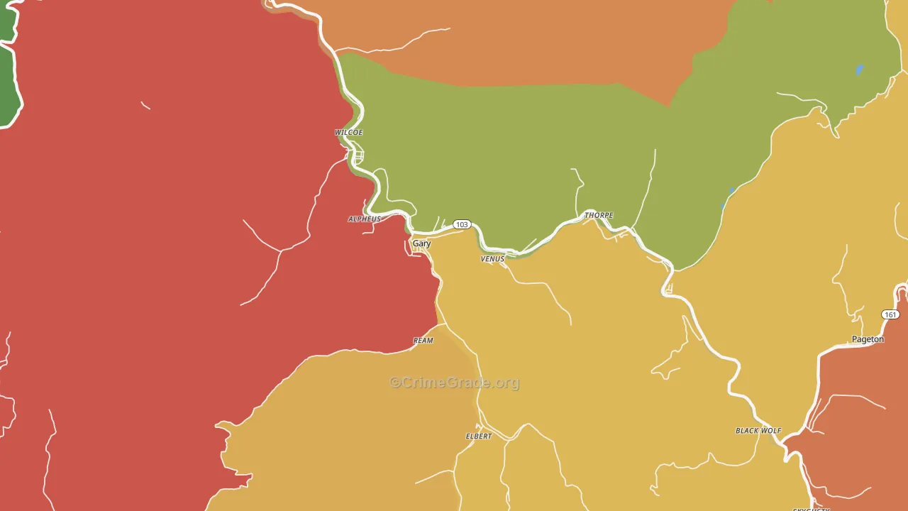24836, WV Map of Drug-Related Crime Rates