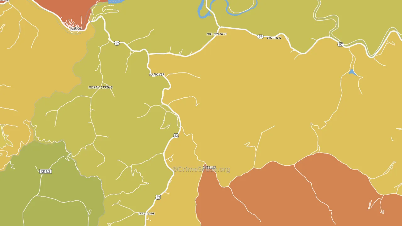 24839, WV Map of Drug-Related Crime Rates