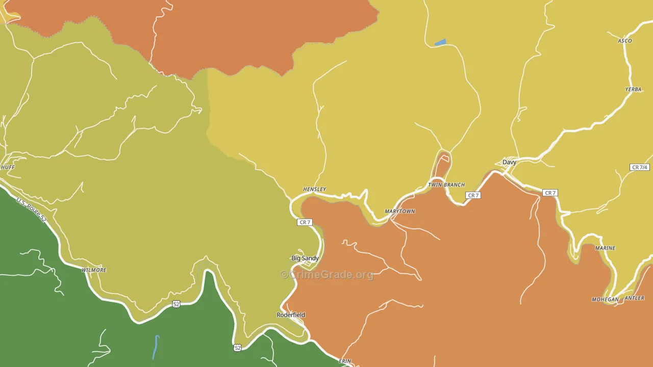 24843, WV Map of Drug-Related Crime Rates