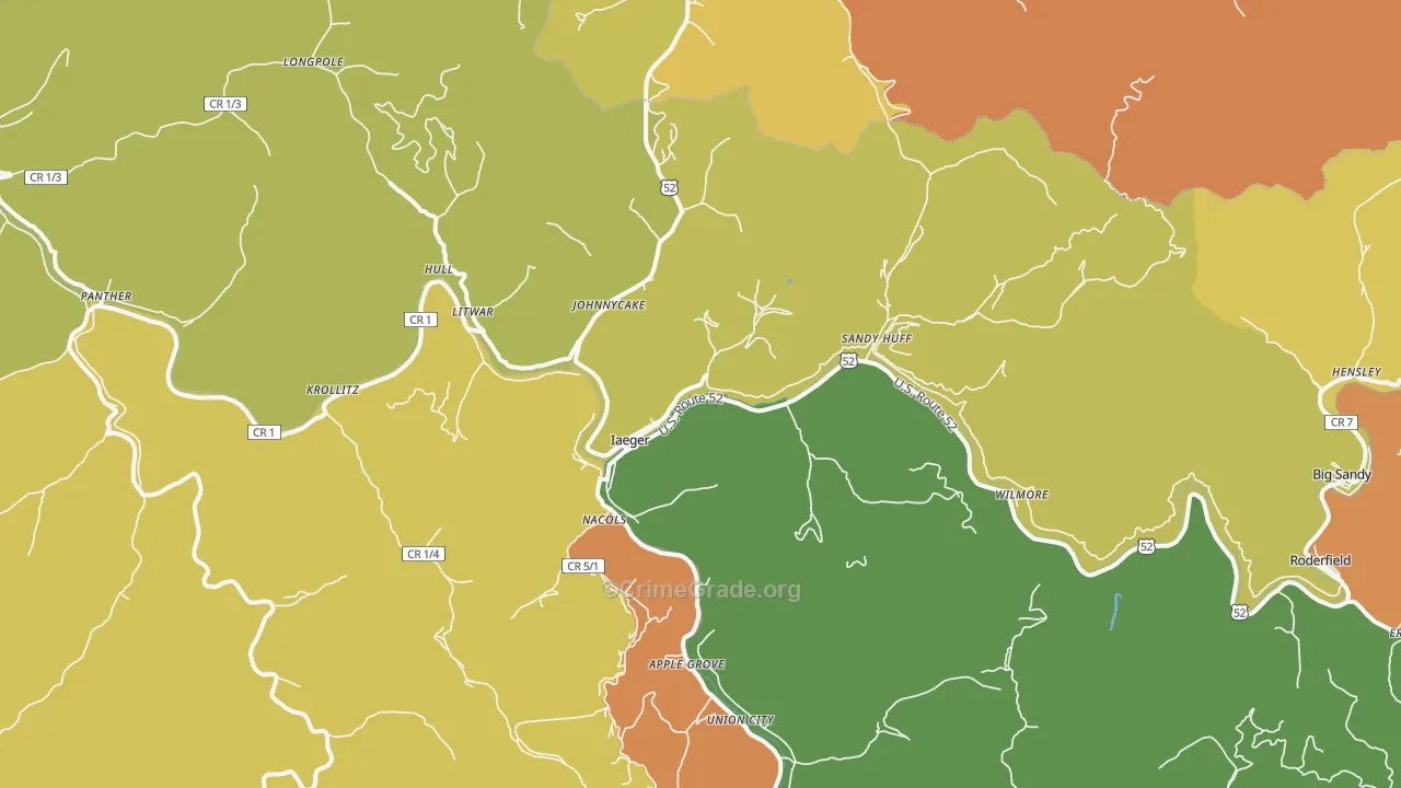 24844, WV Map of Drug-Related Crime Rates