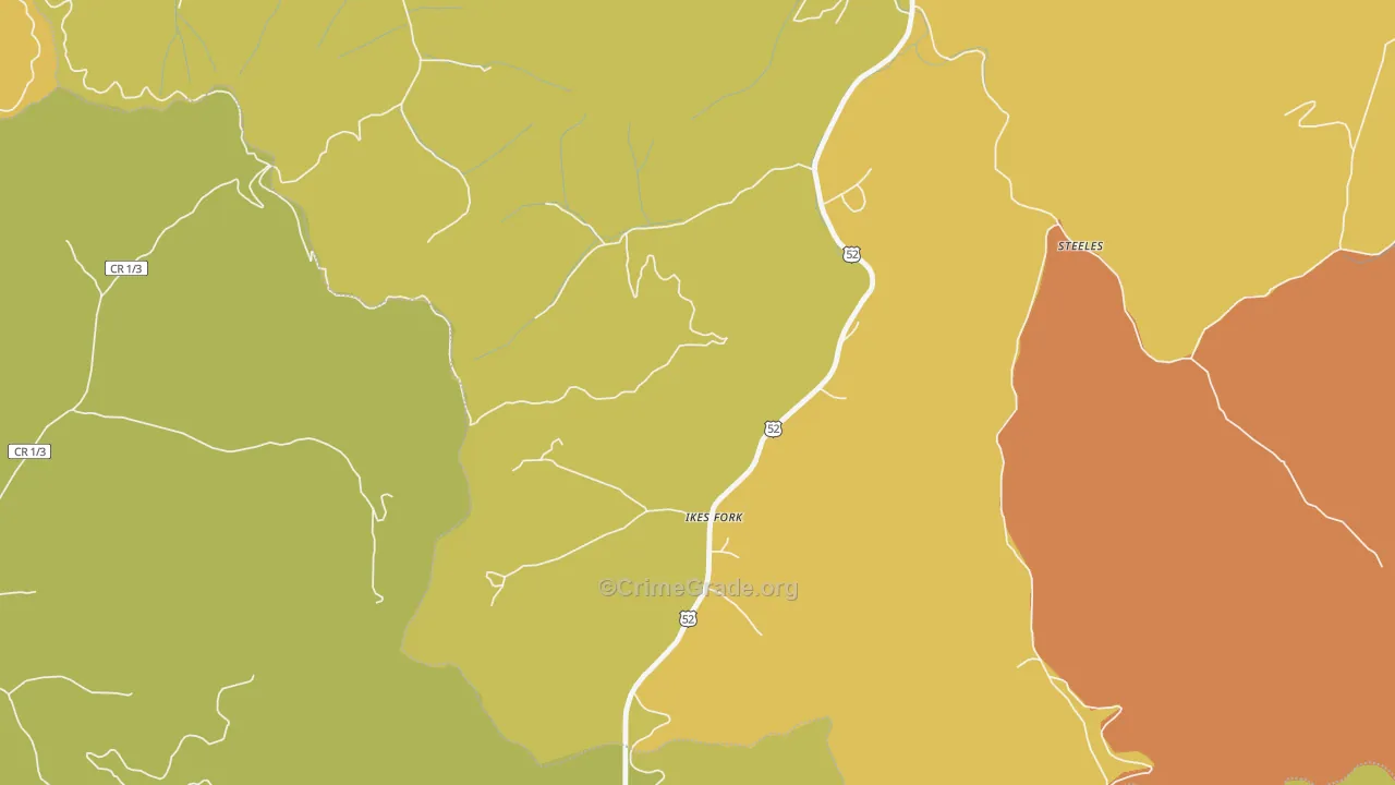 24845, WV Map of Drug-Related Crime Rates