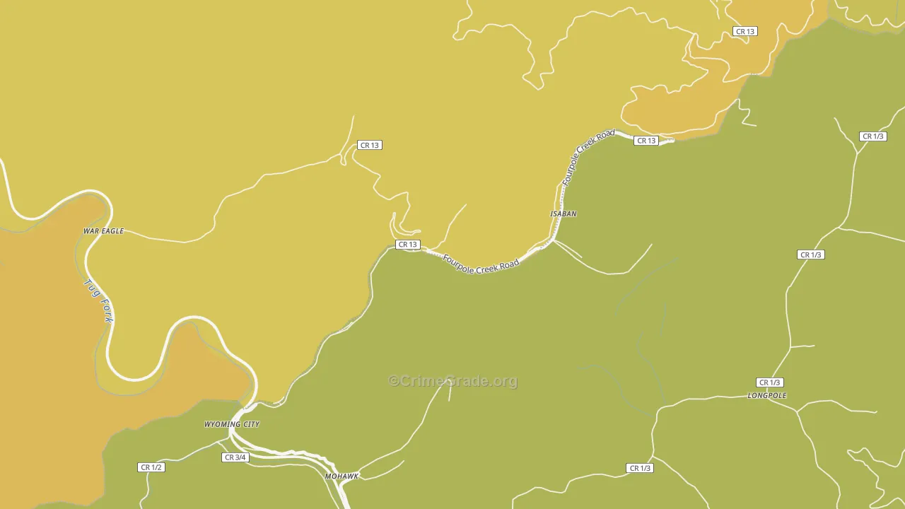 24846, WV Map of Drug-Related Crime Rates
