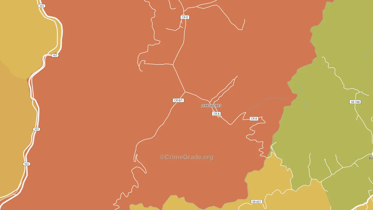 24848, WV Map of Drug-Related Crime Rates