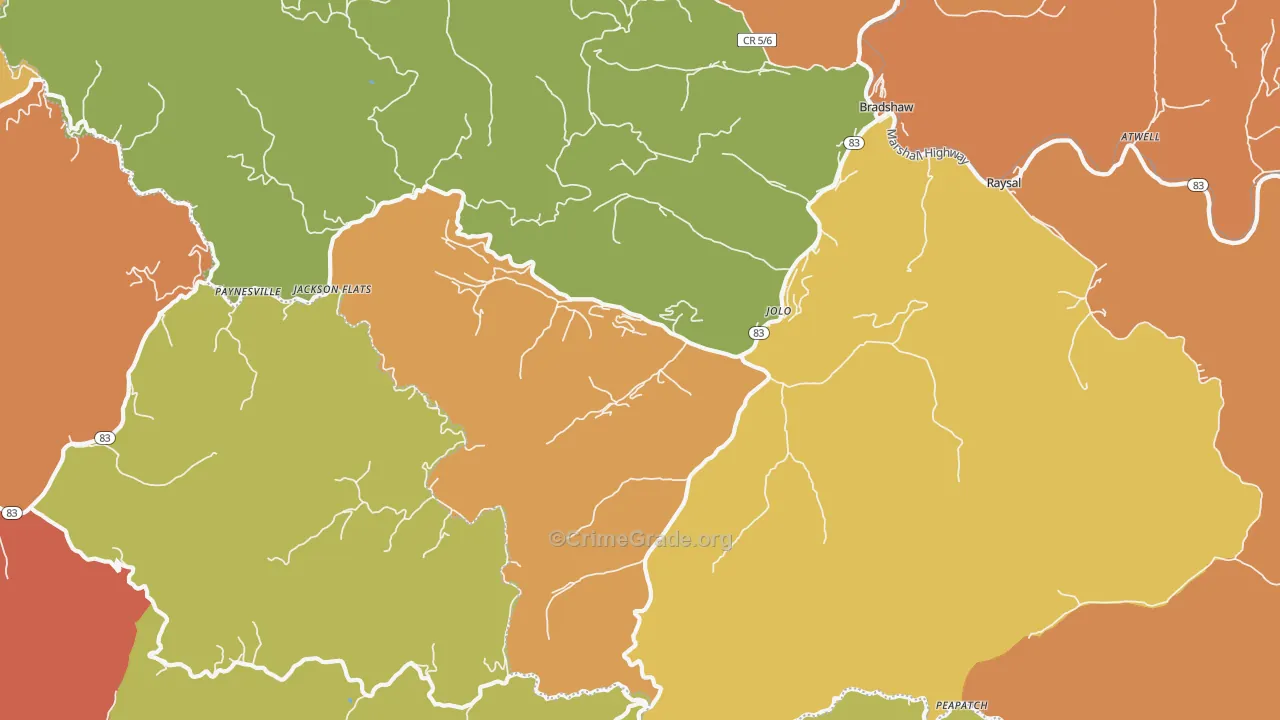 24850, WV Map of Drug-Related Crime Rates