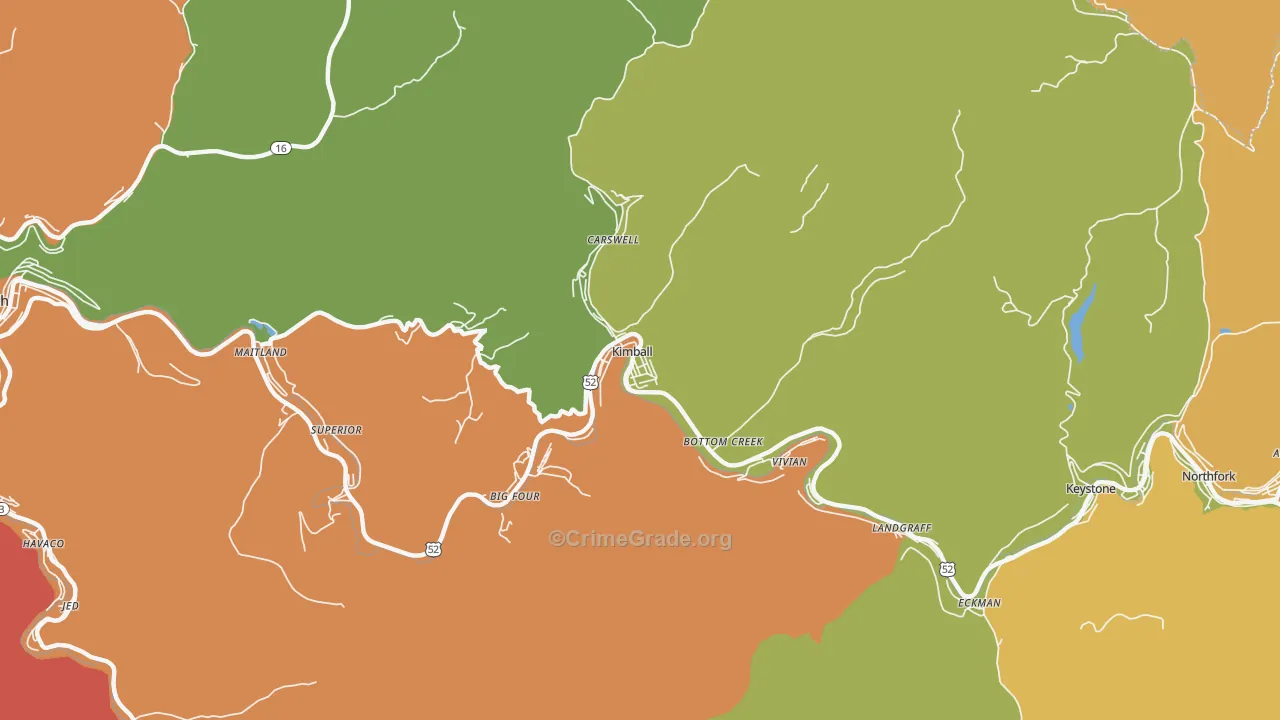 24853, WV Map of Drug-Related Crime Rates