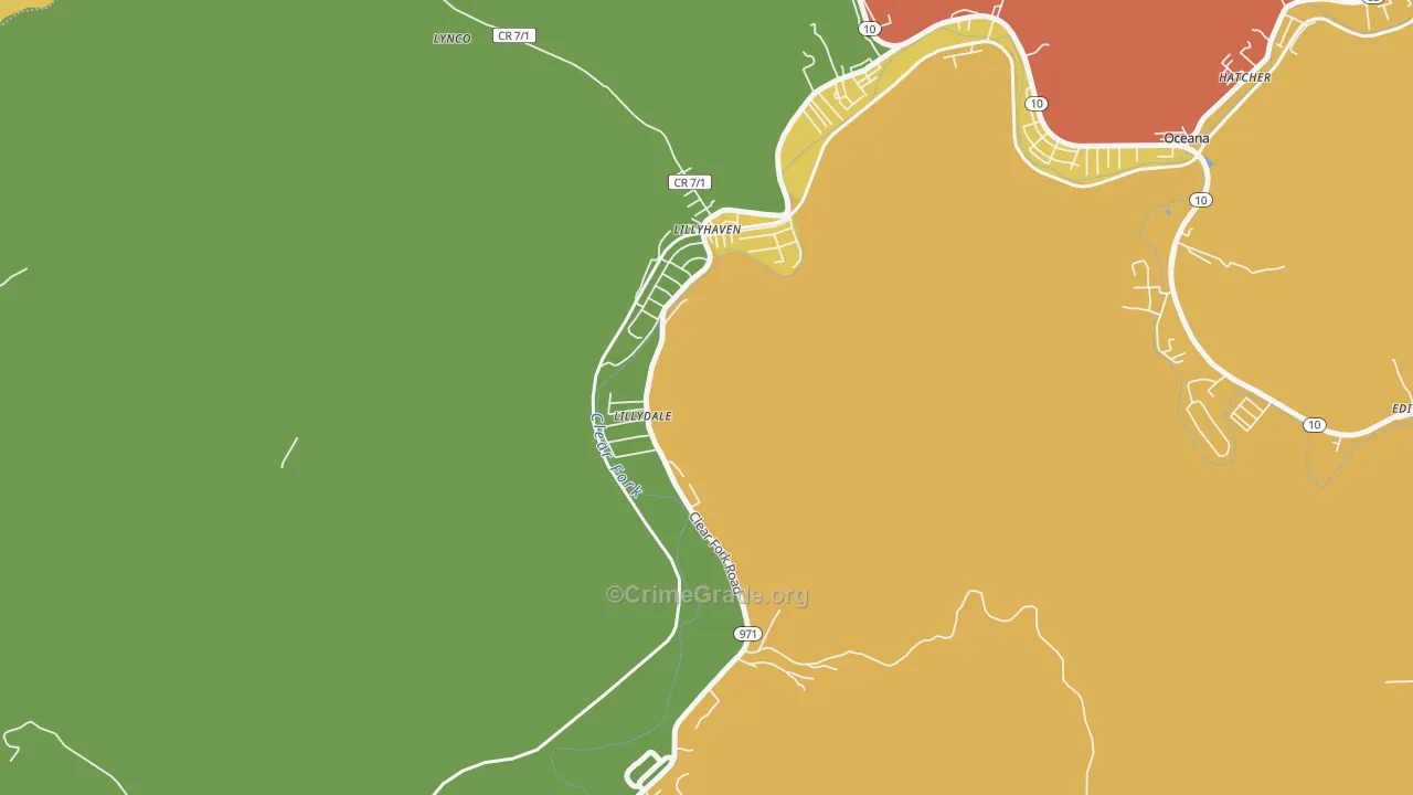 24857, WV Map of Drug-Related Crime Rates