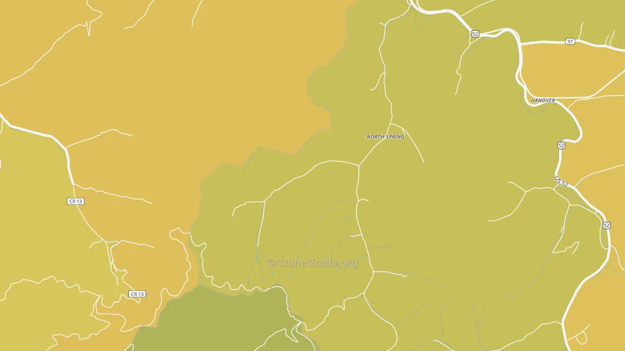 24869, WV Map of Drug-Related Crime Rates