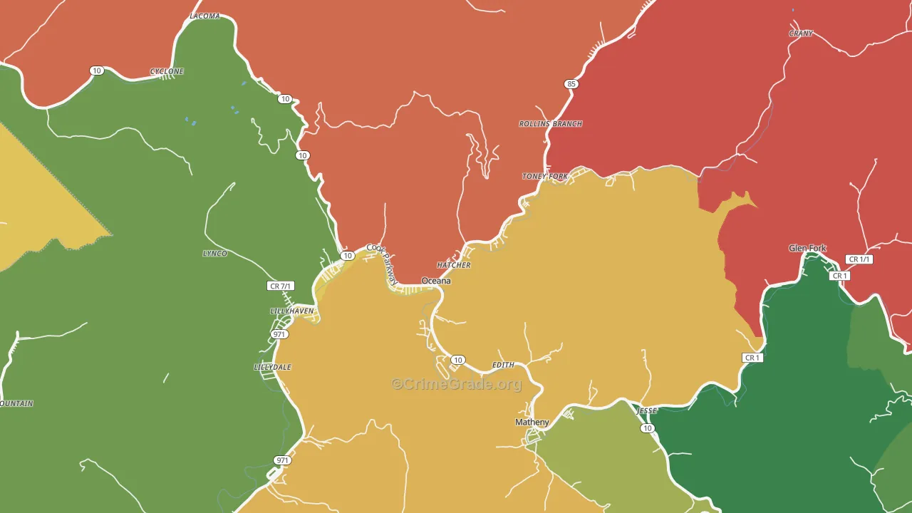 24870, WV Map of Drug-Related Crime Rates
