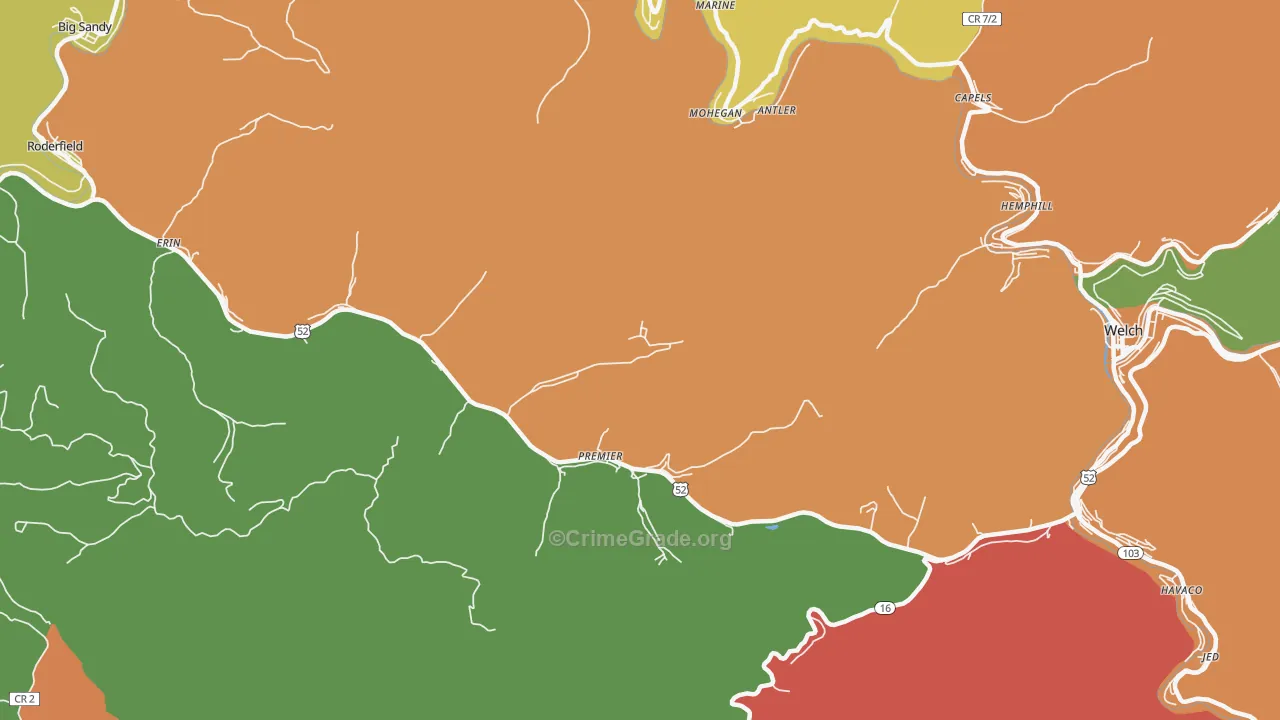 24878, WV Map of Drug-Related Crime Rates