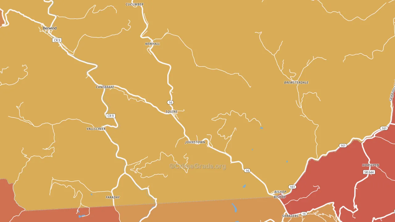 24884, WV Map of Drug-Related Crime Rates