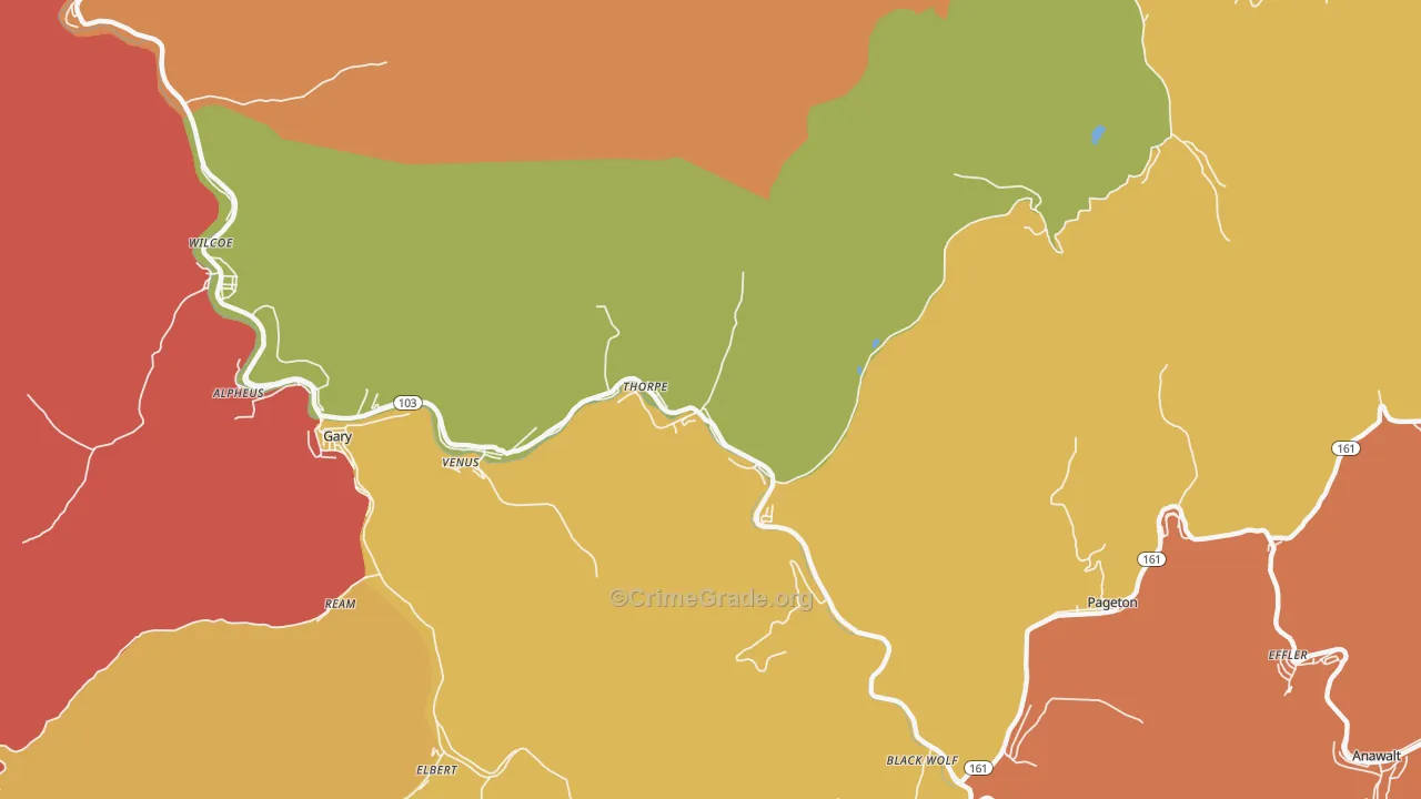 24888, WV Map of Drug-Related Crime Rates