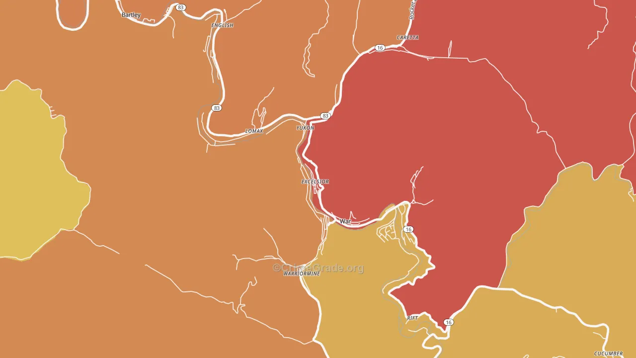 24892, WV Map of Drug-Related Crime Rates