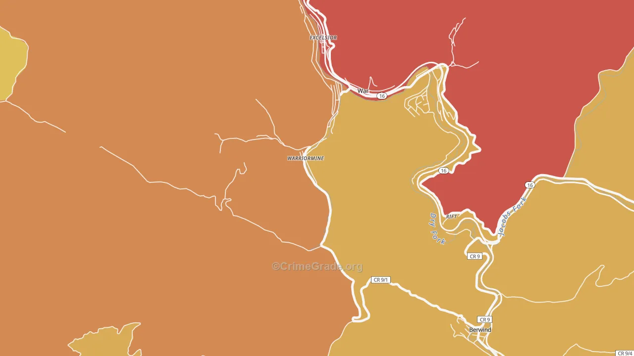 24894, WV Map of Drug-Related Crime Rates