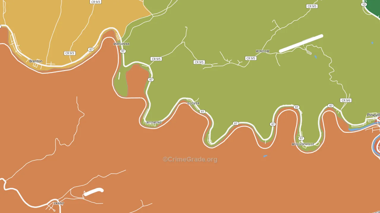 24898, WV Map of Drug-Related Crime Rates