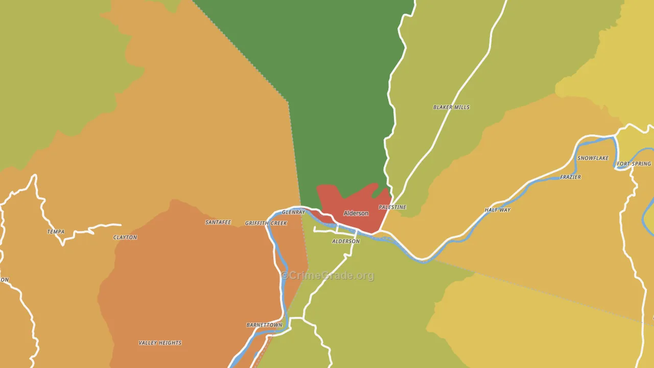 24910, WV Map of Drug-Related Crime Rates