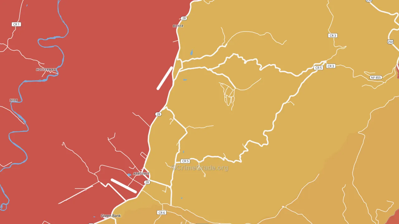 24915, WV Map of Drug-Related Crime Rates
