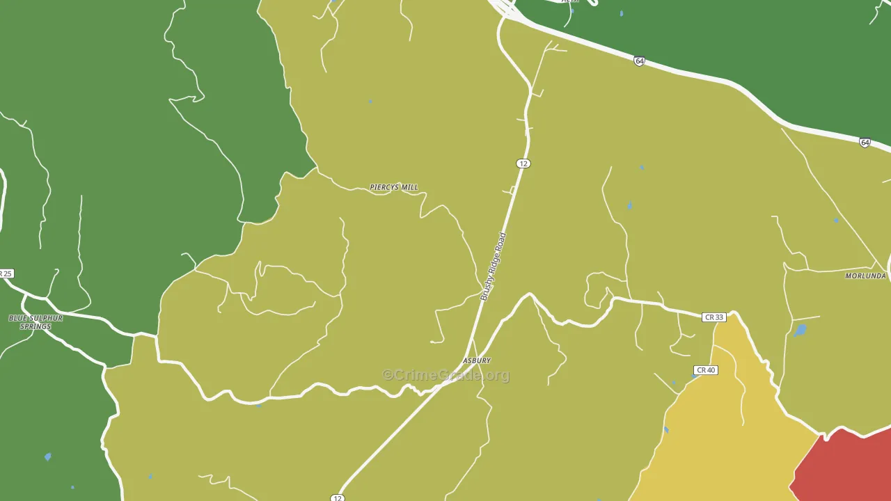 24916, WV Map of Drug-Related Crime Rates