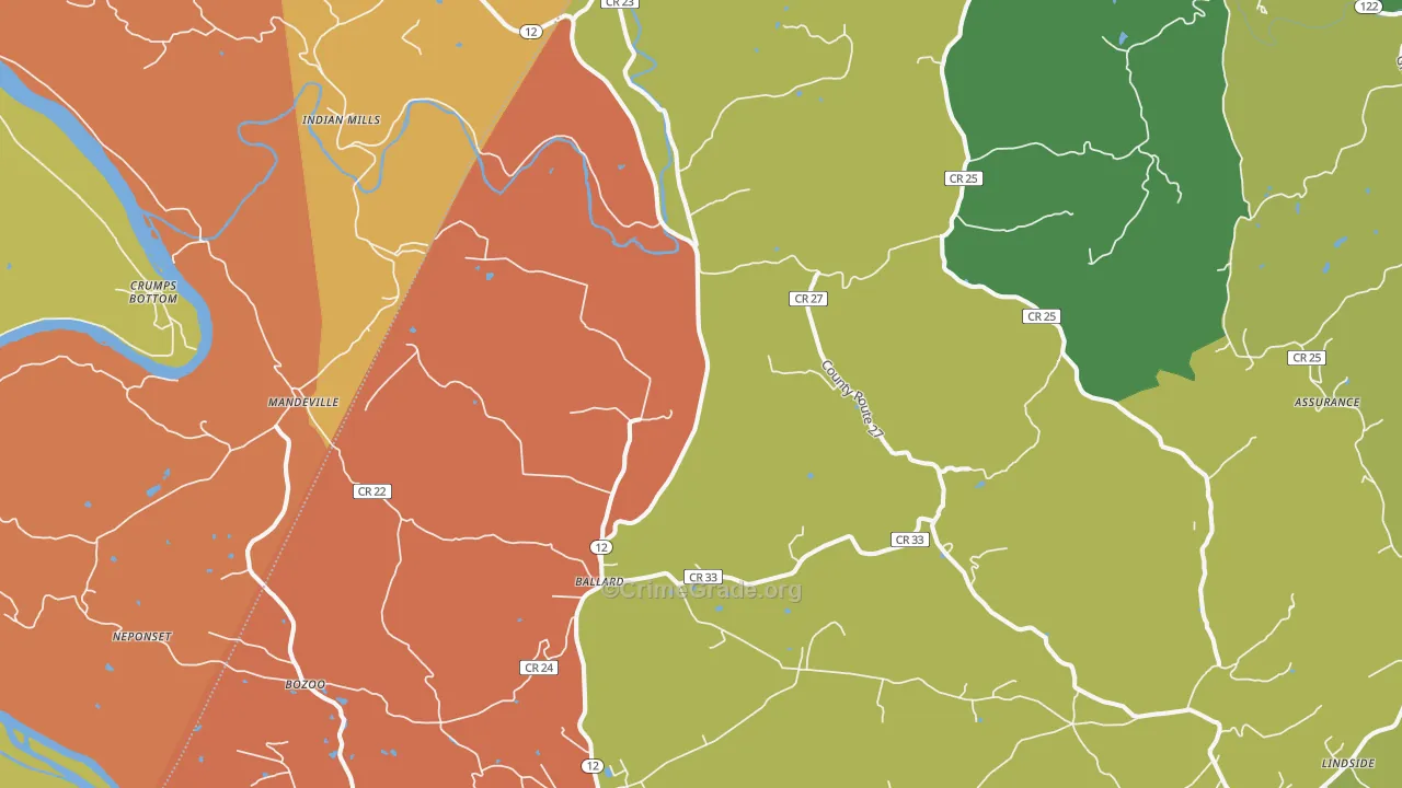 24918, WV Map of Drug-Related Crime Rates
