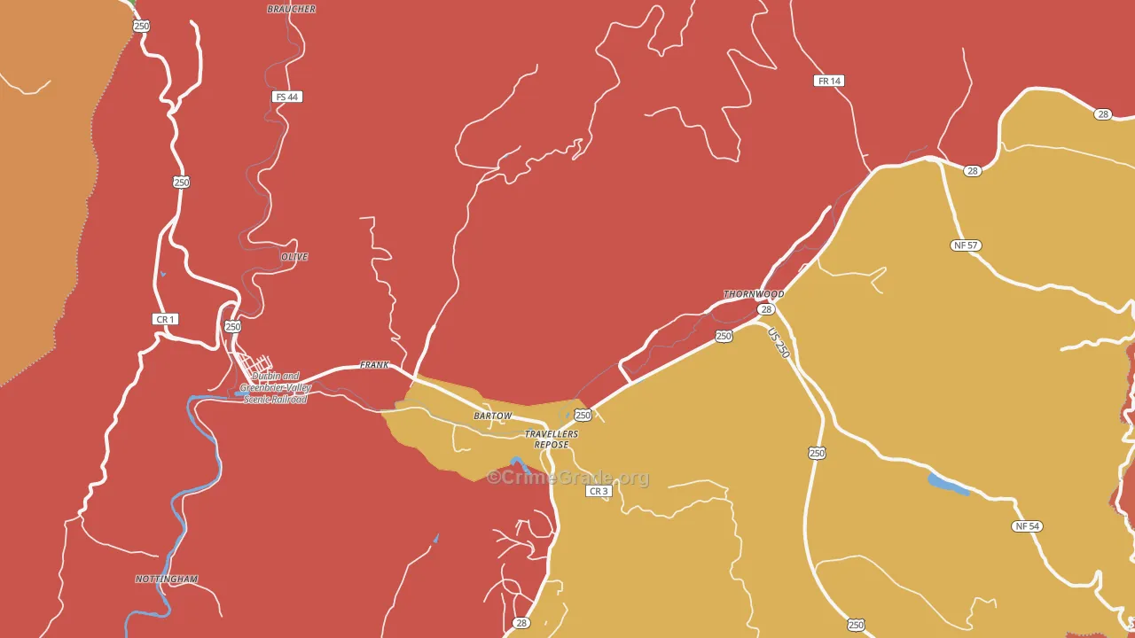 24920, WV Map of Drug-Related Crime Rates