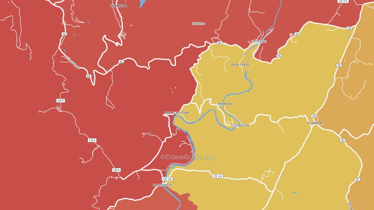 24927, WV Map of Drug-Related Crime Rates