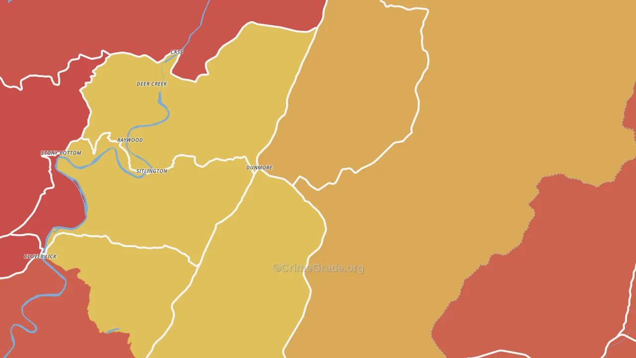 24934, WV Map of Drug-Related Crime Rates