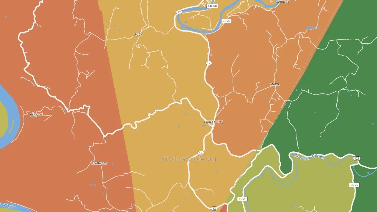 24935, WV Map of Drug-Related Crime Rates