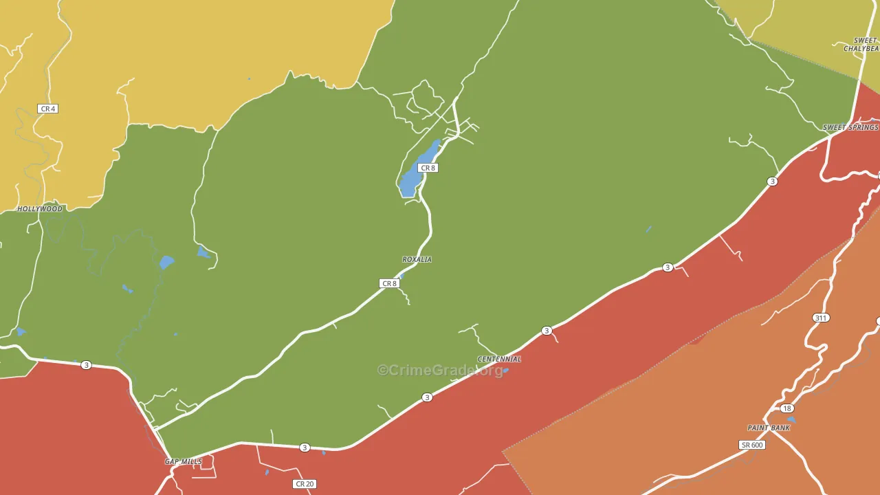 24941, WV Map of Drug-Related Crime Rates