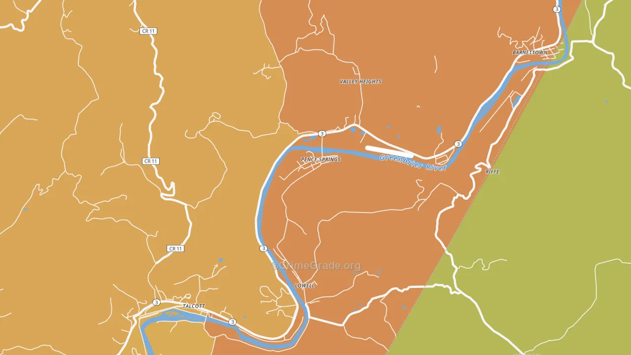 24962, WV Map of Drug-Related Crime Rates