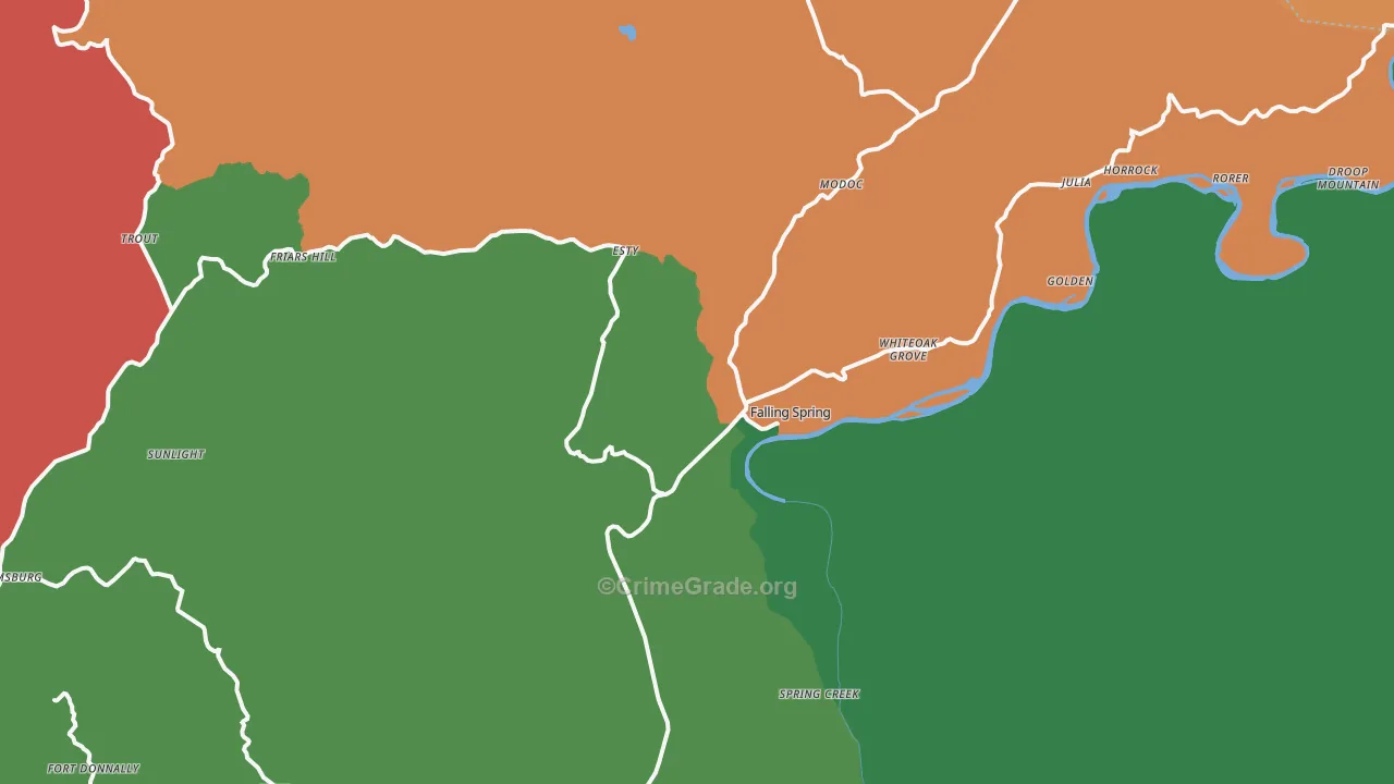 24966, WV Map of Drug-Related Crime Rates
