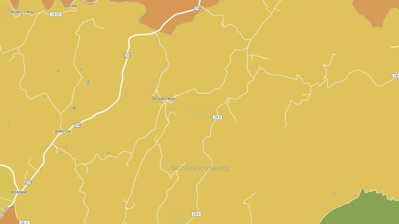 24974, WV Map of Drug-Related Crime Rates