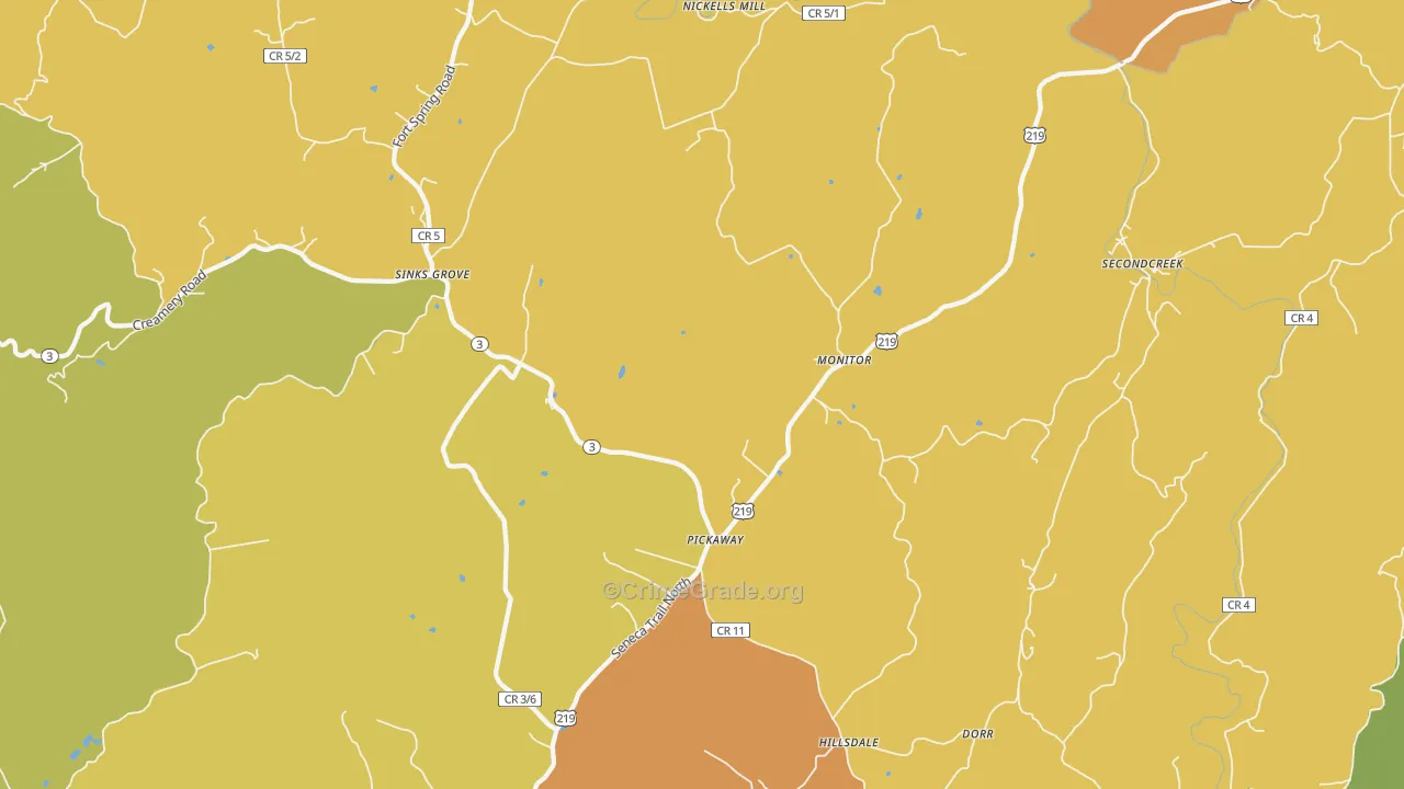 24976, WV Map of Drug-Related Crime Rates