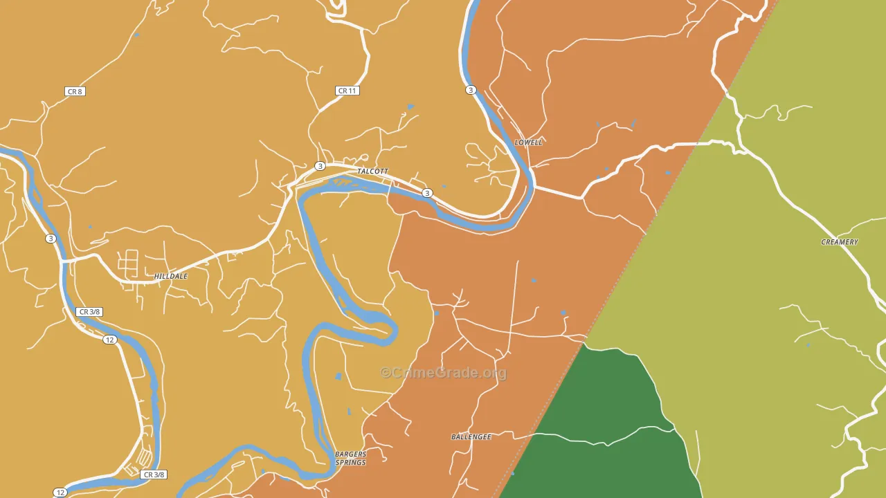 24981, WV Map of Drug-Related Crime Rates