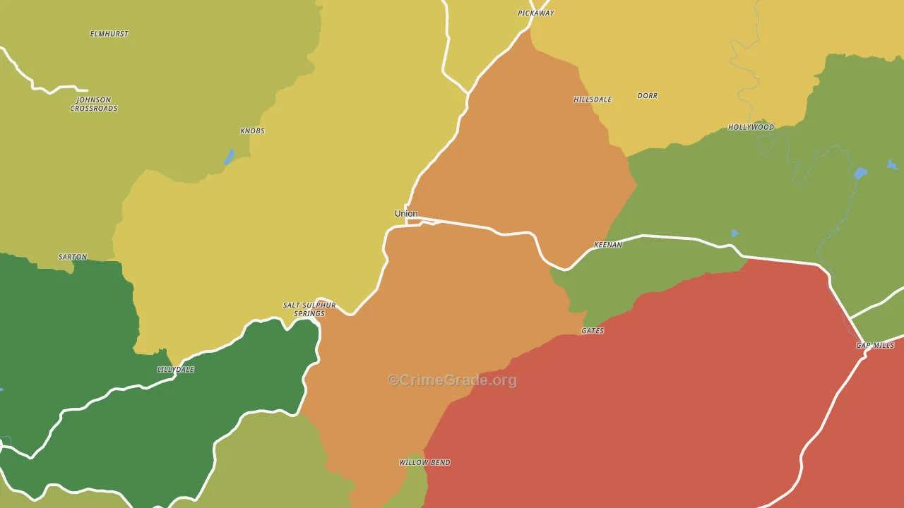 24983, WV Map of Drug-Related Crime Rates