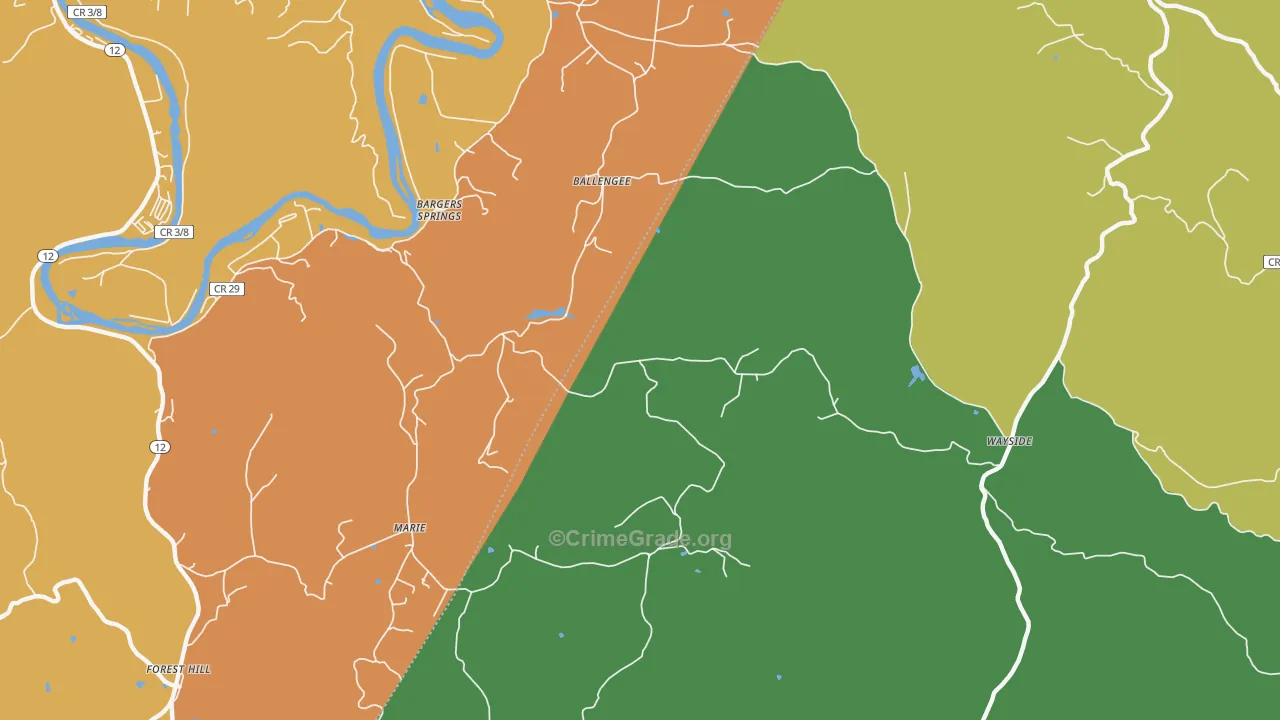 24985, WV Map of Drug-Related Crime Rates
