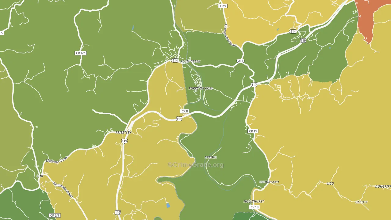 25003, WV Map of Drug-Related Crime Rates
