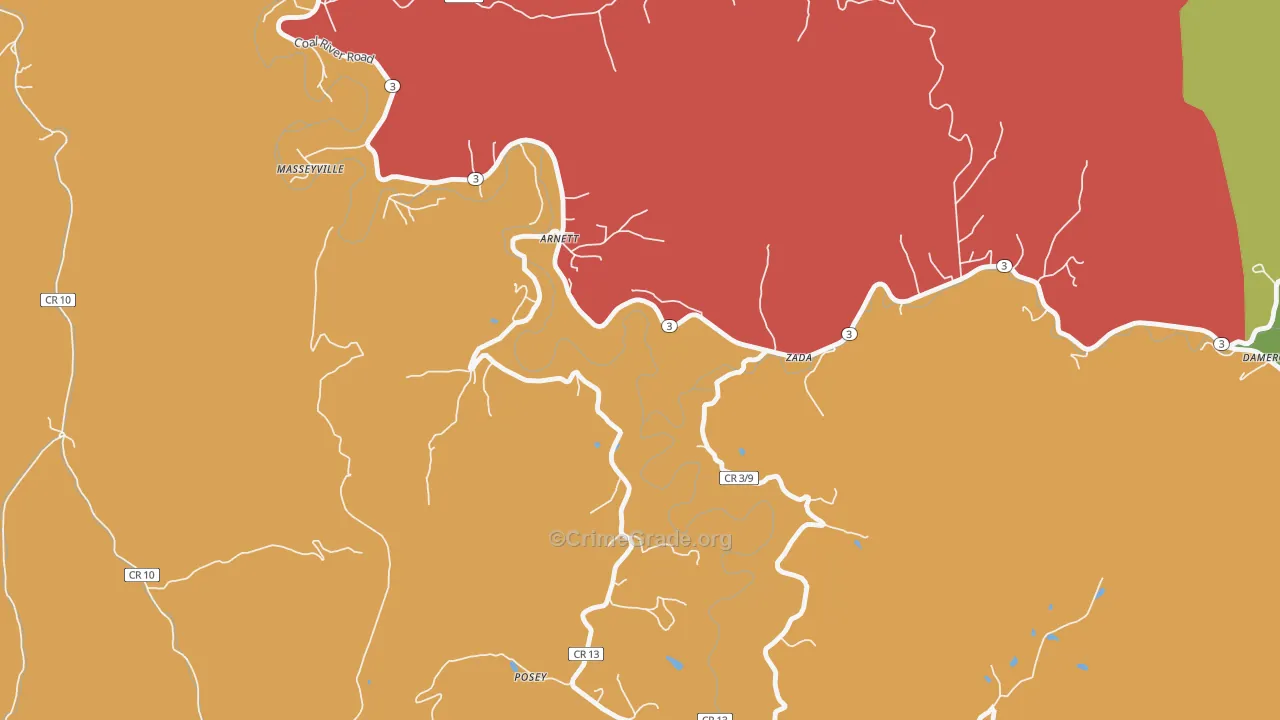 25007, WV Map of Drug-Related Crime Rates