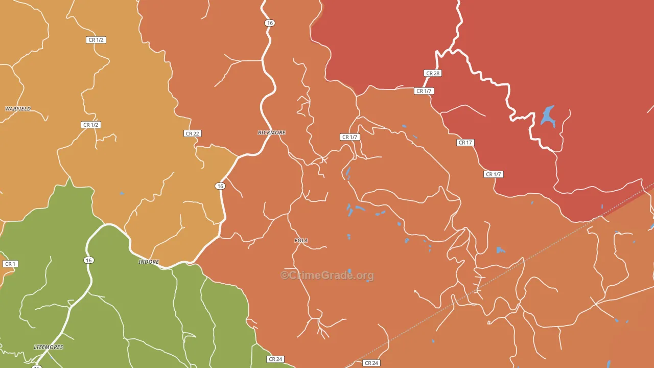 25019, WV Map of Drug-Related Crime Rates