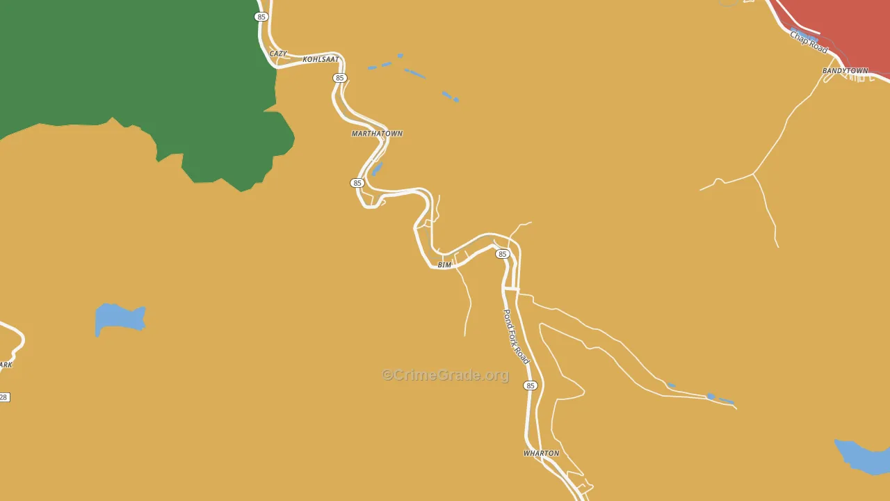 25021, WV Map of Drug-Related Crime Rates