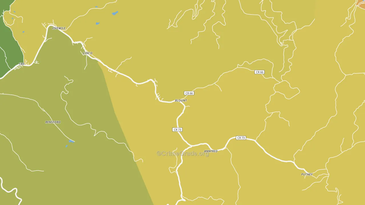 25025, WV Map of Drug-Related Crime Rates
