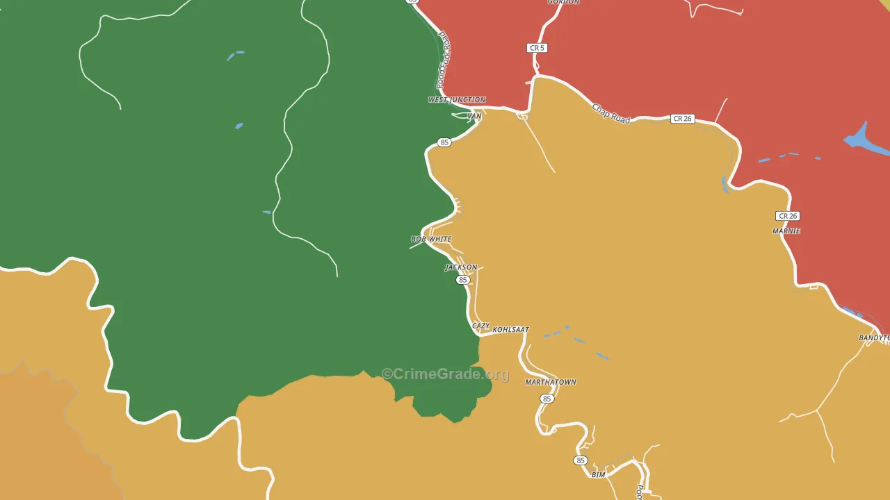 25028, WV Map of Drug-Related Crime Rates