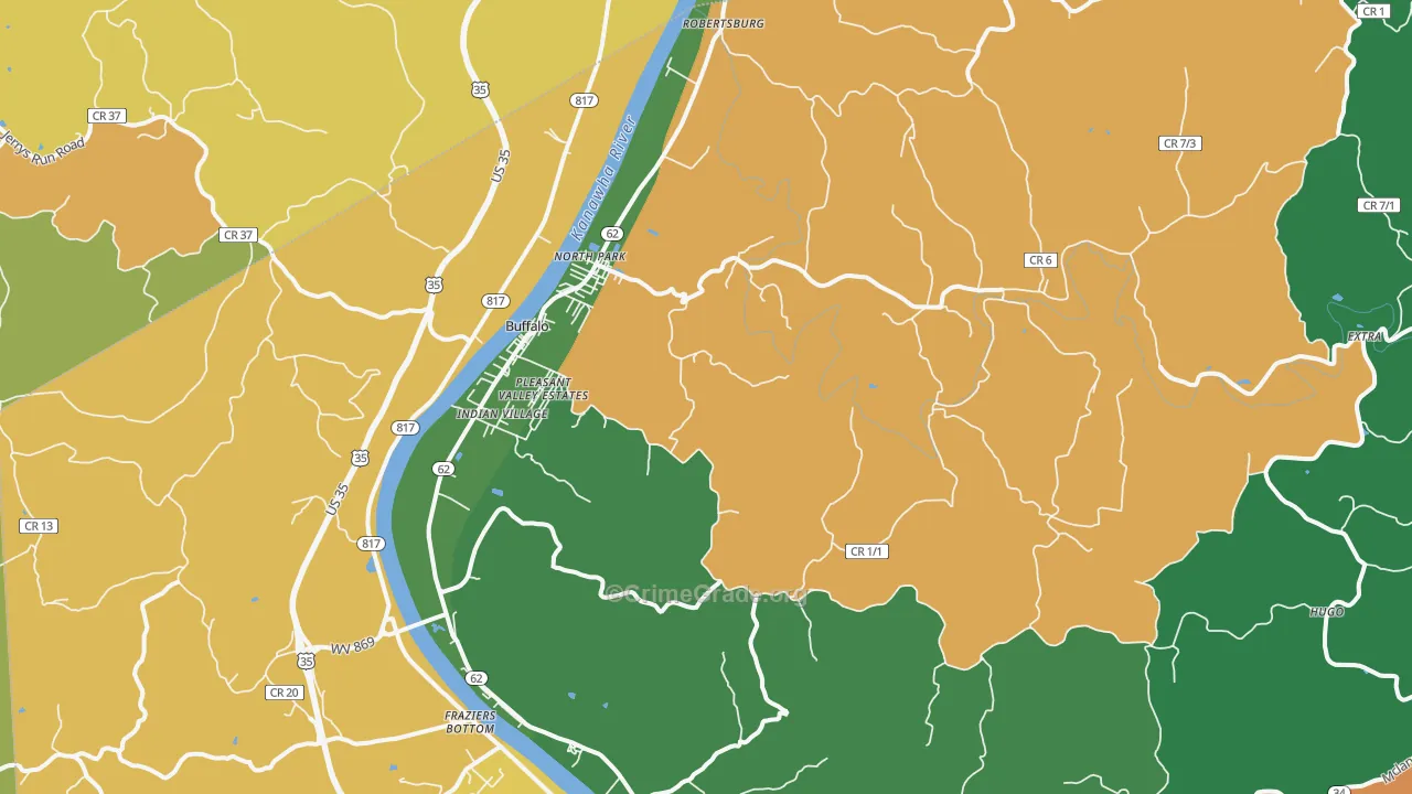 25033, WV Map of Drug-Related Crime Rates