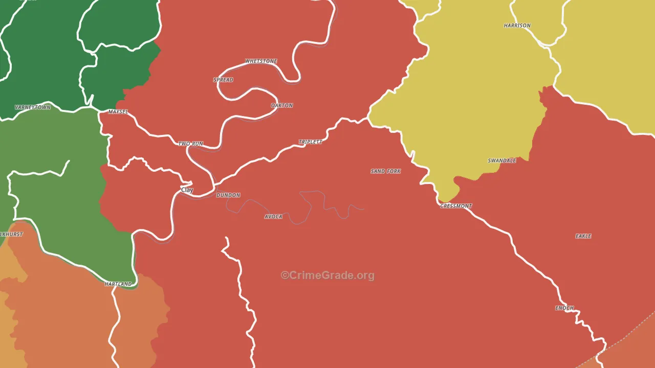 25043, WV Map of Drug-Related Crime Rates