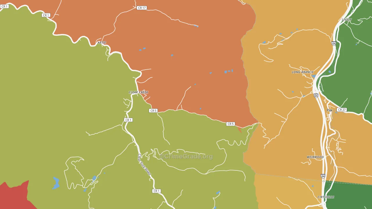 25044, WV Map of Drug-Related Crime Rates