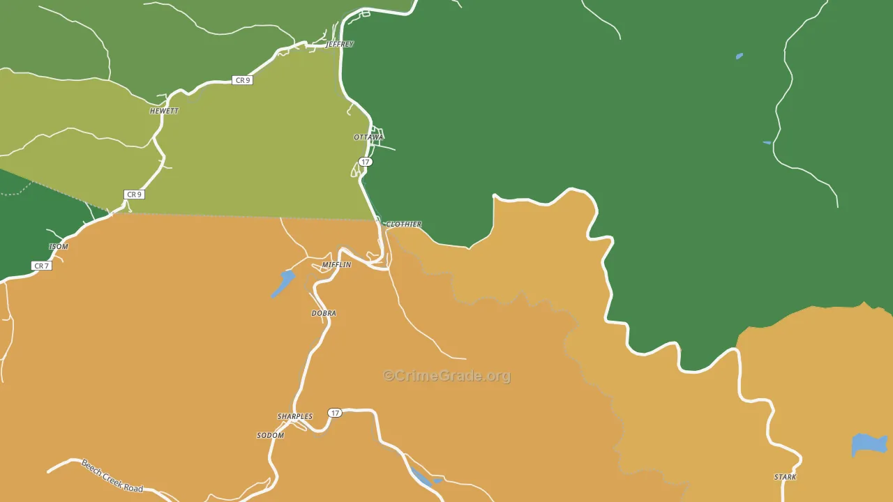 25047, WV Map of Drug-Related Crime Rates