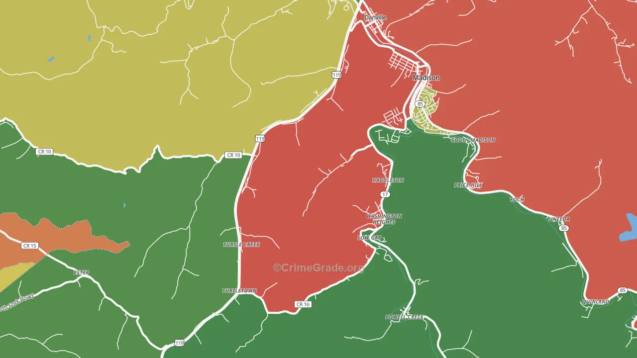25053, WV Map of Drug-Related Crime Rates