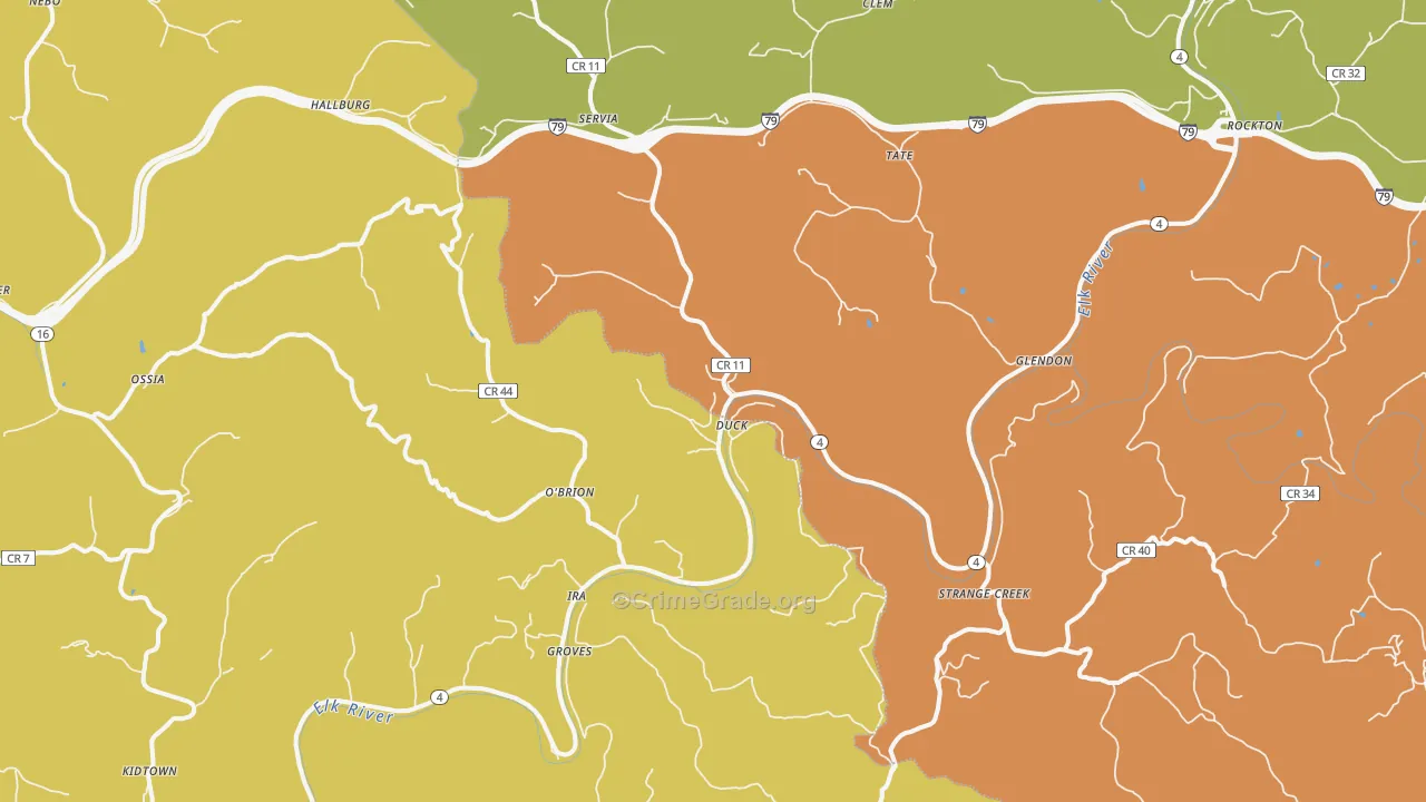25063, WV Map of Drug-Related Crime Rates