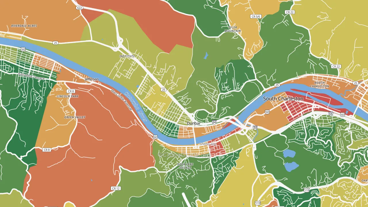25064, WV Map of Drug-Related Crime Rates
