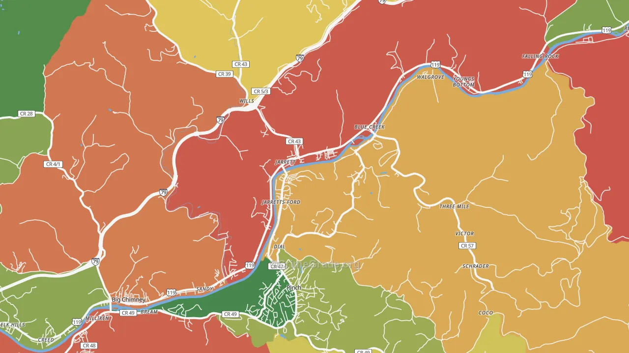 25071, WV Map of Drug-Related Crime Rates