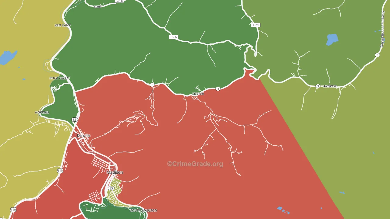 25081, WV Map of Drug-Related Crime Rates